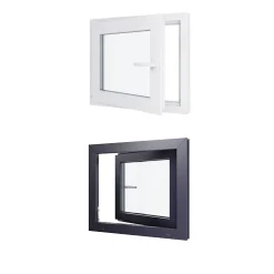 Hexa’Fen Fenêtre Pvc<Fenêtre PVC - LxH 700x600 mm -Triple Vitrage - Bicolore blanc int/anthracite ext-poignée à droite