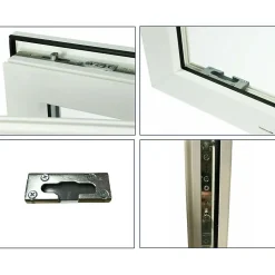 Hexa’Fen Fenêtre PVC - LxH 800x600 mm -Triple Vitrage - Bicolore blanc int/anthracite ext-poignée à droite- Fenêtre Pvc