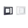 Hexa’Fen Fenêtre PVC - LxH 600x500 mm -Triple Vitrage - Bicolore blanc int/anthracite ext-poignée à gauche- Fenêtre Pvc