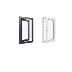 Hexa’Fen Fenêtre Pvc<Fenêtre PVC - LxH 600x1000 mm -Triple Vitrage - Bicolore blanc int/anthracite ext-poignée à gauche