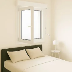 Gefradis Fenêtre PVC 1 vantail avec volet roulant manivelle H 115 x L 80 cm pour pose en neuf - tirant gauche- Fenêtre Pvc