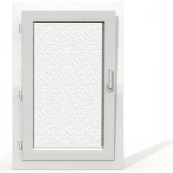 Gefradis Fenêtre PVC 1 vantail H 95 x L 60 cm OB verre brouillé pour pose en neuf - tirant gauche- Fenêtre Pvc