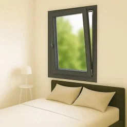 Gefradis Fenêtre Pvc<Fenêtre PVC 1 vantail H 115 x L 80 cm OB anthracite pour pose en neuf - tirant droit