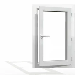 Gefradis Fenêtre PVC 1 vantail H 125 x L 80 cm OF pour pose en neuf avec poignée - tirant droit- Fenêtre Pvc