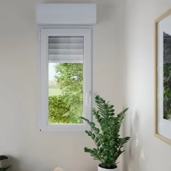 GoodHome Fenêtre Pvc<Fenêtre PVC 1 vantail oscillo-battant + volet roulant électrique blanc - l.80 x h.75 cm, tirant gauche