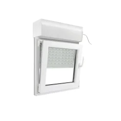 GoodHome Fenêtre Pvc<Fenêtre PVC 1 vantail oscillo-battant + volet roulant électrique blanc - l.80 x h.75 cm, tirant gauche