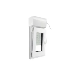 GoodHome Fenêtre Pvc<Fenêtre PVC 1 vantail oscillo-battant + volet roulant électrique blanc - l.40 x h.75 cm, tirant gauche