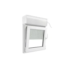 GoodHome Fenêtre PVC 1 vantail oscillo-battant + volet roulant électrique blanc - l.40 x h.45 cm, tirant gauche- Fenêtre Pvc