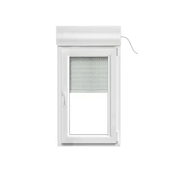 GoodHome Fenêtre Pvc<Fenêtre PVC 1 vantail oscillo-battant + volet roulant électrique blanc - l.60 x h.95 cm, tirant droit