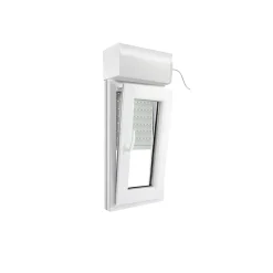 GoodHome Fenêtre Pvc<Fenêtre PVC 1 vantail oscillo-battant + volet roulant électrique blanc - l.40 x h.75 cm, tirant droit