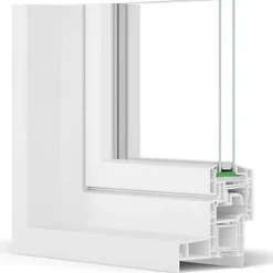 Gefradis Fenêtre PVC 1 vantail oscillo-battant avec volet roulant électrique H 95 x L 80 cm pour pose en neuf - tirant droit- Fenêtre Pvc