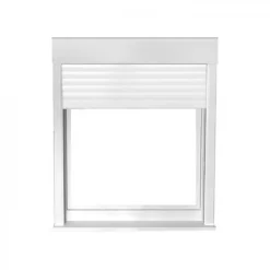 Gefradis Fenêtre PVC 1 vantail oscillo-battant avec volet roulant électrique H 95 x L 80 cm pour pose en neuf - tirant droit- Fenêtre Pvc
