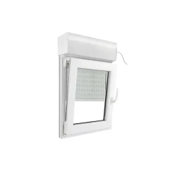 GoodHome Fenêtre PVC 1 vantail oscillo-battant + volet roulant électrique blanc - l.60 x h.75 cm, tirant gauche- Fenêtre Pvc