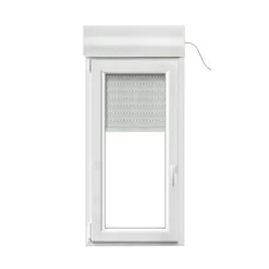 GoodHome Fenêtre PVC 1 vantail oscillo-battant + volet roulant électrique blanc - l.60 x h.95 cm, tirant gauche- Fenêtre Pvc