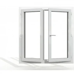 Gefradis Fenêtre PVC 2 vantaux H 145 x L 90 cm OB pour pose en neuf avec poignée- Fenêtre Pvc