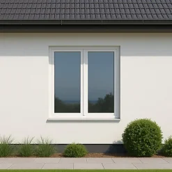 Gefradis Fenêtre PVC 2 vantaux H 135 x L 120 cm OF pour pose en neuf avec poignée- Fenêtre Pvc
