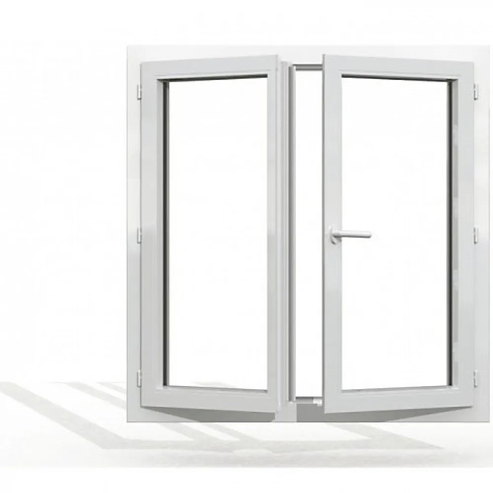 Gefradis Fenêtre PVC 2 vantaux H 135 x L 120 cm OF pour pose en neuf avec poignée- Fenêtre Pvc