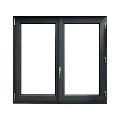Gefradis Fenêtre PVC 2 vantaux H 175 x L 100 cm OB anthracite pour pose en neuf avec poignée- Fenêtre Pvc