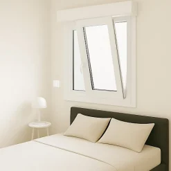 Gefradis Fenêtre Pvc<Fenêtre PVC 2 vantaux oscillo-battant avec volet roulant électrique H 145 x L 100 cm pour pose en neuf