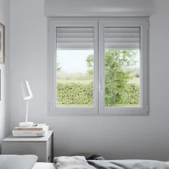 GoodHome Fenêtre Pvc<Fenêtre PVC 2 vantaux oscillo-battant + volet roulant électrique blanc - l.100 x h.75 cm