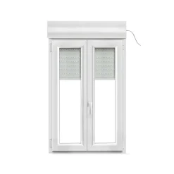 GoodHome Fenêtre Pvc<Fenêtre PVC 2 vantaux oscillo-battant + volet roulant électrique blanc - 90 x h.145 cm