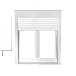 Gefradis Fenêtre Pvc<Fenêtre PVC 2 vantaux oscillo-battant avec volet roulant manivelle H 165 x L 100 cm pour pose en neuf