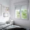 GoodHome Fenêtre PVC 2 vantaux oscillo-battant + volet roulant électrique blanc - l.140 x h.95 cm- Fenêtre Pvc