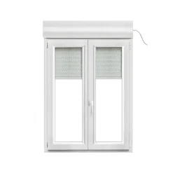 GoodHome Fenêtre Pvc<Fenêtre PVC 2 vantaux oscillo-battant + volet roulant électrique blanc - 100 x h.145 cm