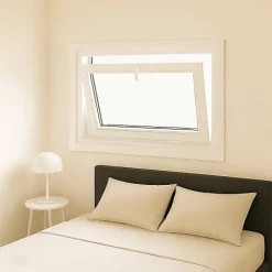 Gefradis Fenêtre Pvc<Fenêtre PVC abattant 1 vantail blanc H 45 x L 60 cm avec poignée pour pose en neuf