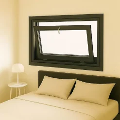Gefradis Fenêtre Pvc<Fenêtre PVC abattant 1 vantail anthracite H 45 x L 60 cm avec poignée pour pose en neuf