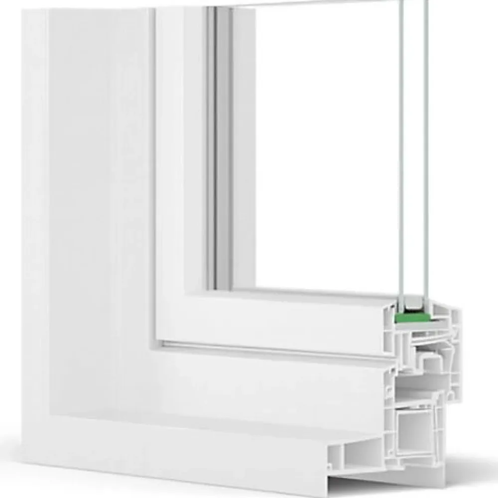 Gefradis Fenêtre PVC avec volet roulant manivelle PVC H 175 x L 110 cm 2 vantaux pour pose en neuf- Fenêtre Pvc