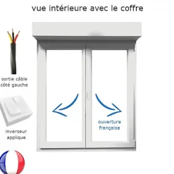 Gefradis Fenêtre Pvc<Fenêtre PVC avec volet roulant électrique H 185 x L 120 cm 2 vantaux pour pose en neuf