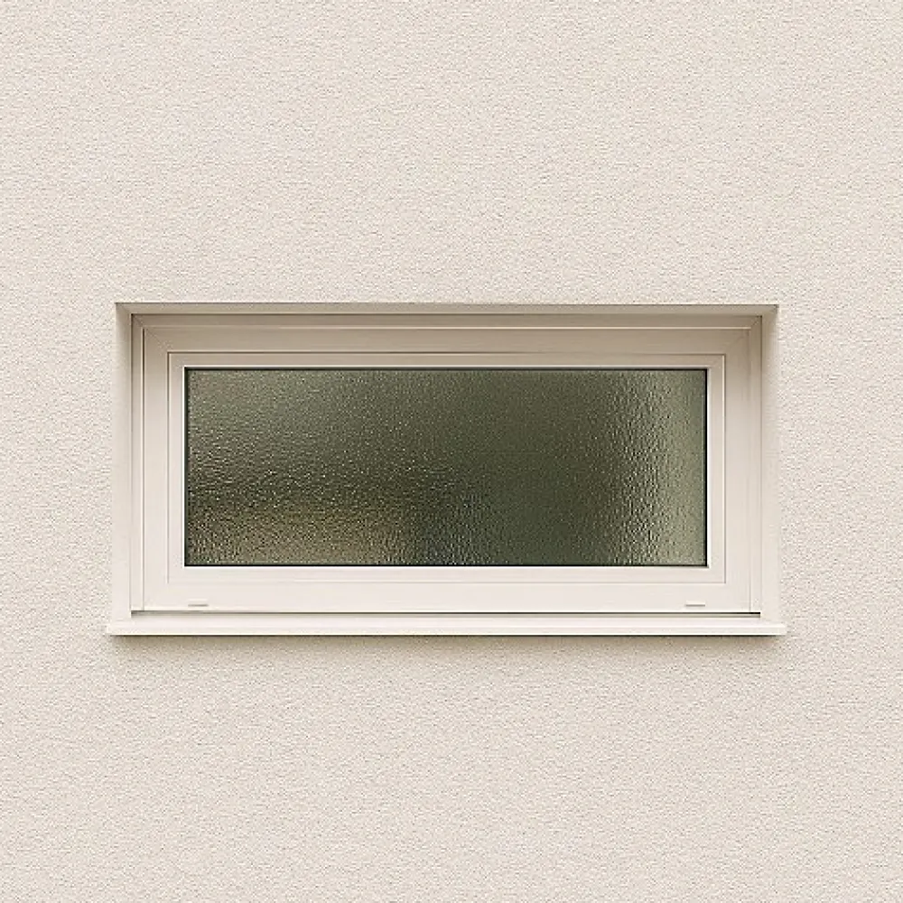 Gefradis Fenêtre PVC blanc 1 vantail abattant hors tout H 62 x L 96 cm verre brouillé pour pose rénovation- Fenêtre Pvc