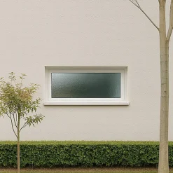 Gefradis Fenêtre PVC blanc 1 vantail abattant hors tout H 62 x L 96 cm verre brouillé pour pose rénovation- Fenêtre Pvc