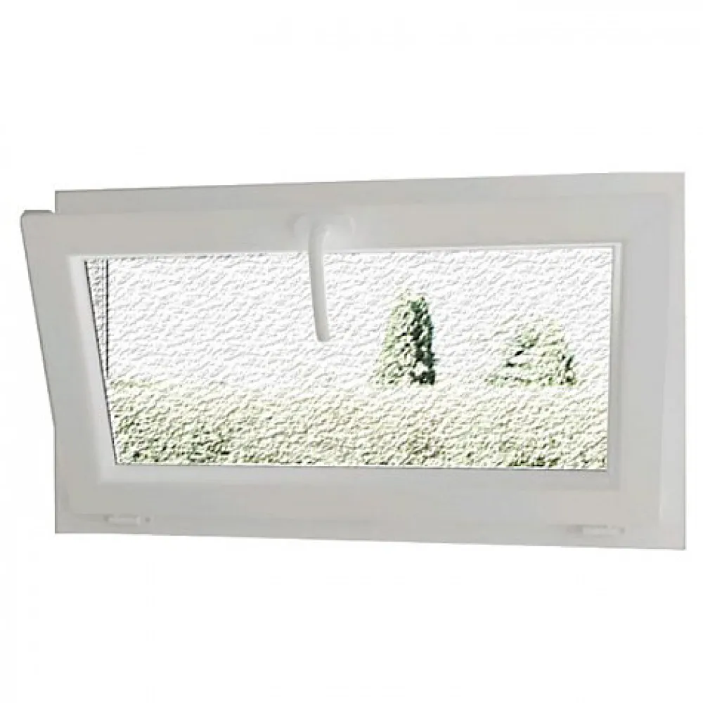Gefradis Fenêtre PVC blanc 1 vantail abattant hors tout H 62 x L 96 cm verre brouillé pour pose rénovation- Fenêtre Pvc