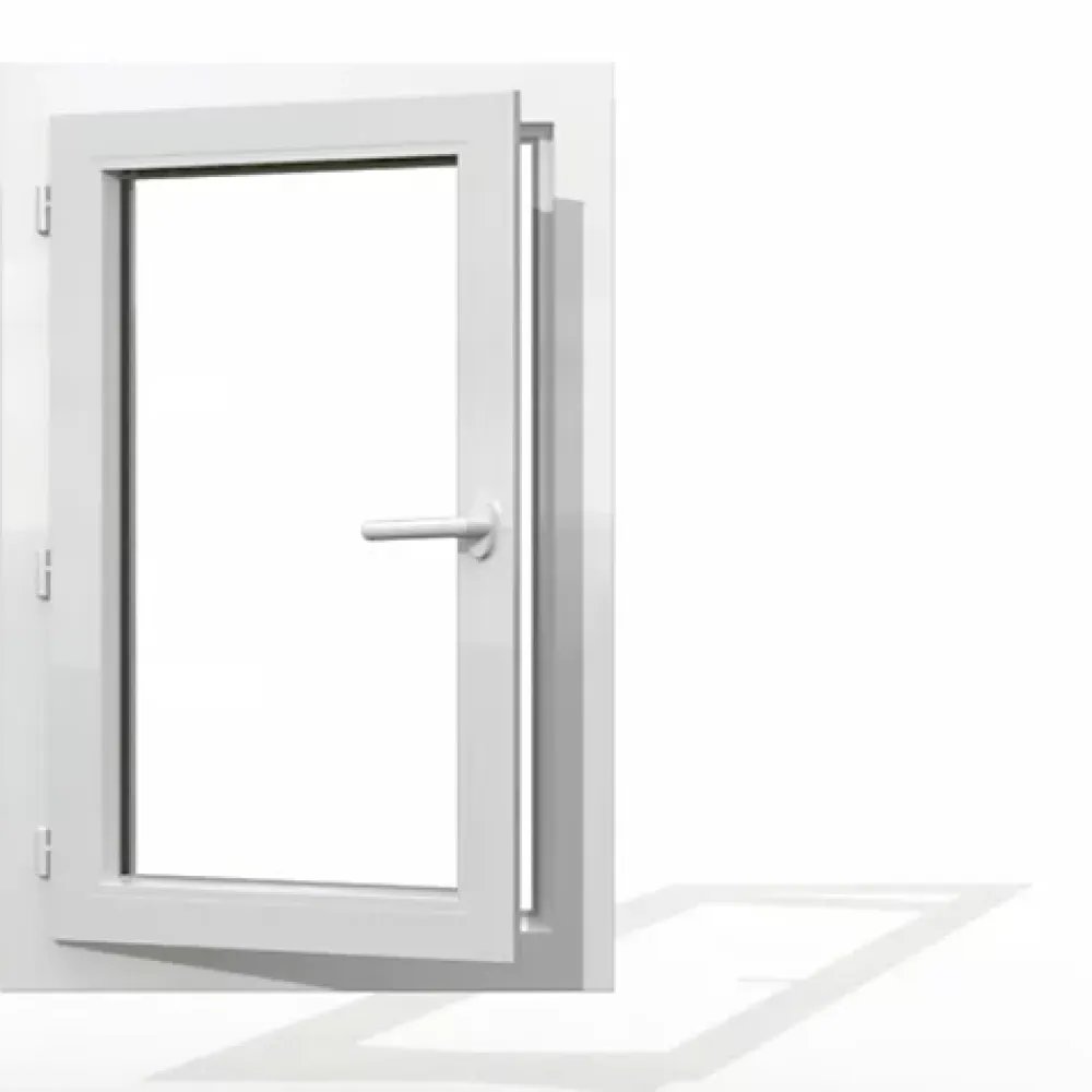 Gefradis Fenêtre PVC blanc 1 vantail hors tout H 96 x L 66 cm ouverture française pour pose rénovation - tirant gauche- Fenêtre Pvc