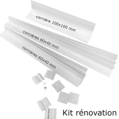Gefradis Fenêtre PVC blanc 1 vantail hors tout H 76 x L 66 cm oscillo battant pour pose rénovation - tirant droit- Fenêtre Pvc