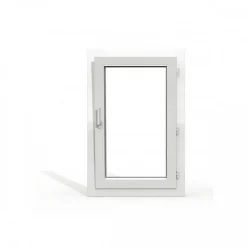 Gefradis Fenêtre PVC blanc 1 vantail hors tout H 76 x L 66 cm oscillo battant pour pose rénovation - tirant droit- Fenêtre Pvc