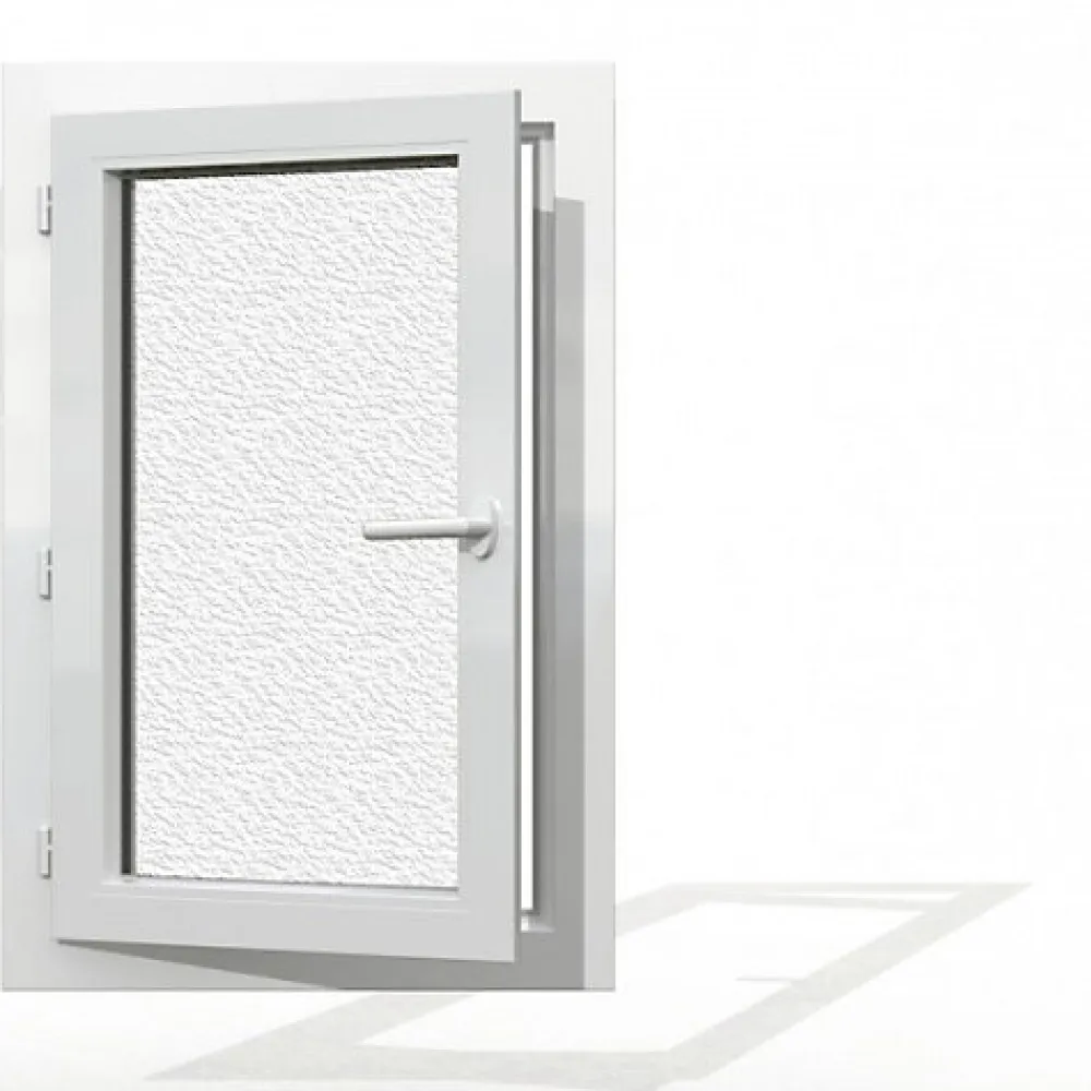 Gefradis Fenêtre Pvc<Fenêtre PVC blanc 1 vantail hors tout H 61 x L 46 cm ouverture française verre brouillé pour pose rénovation - tirant gauche