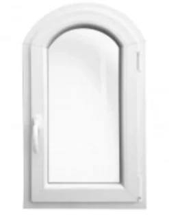 3 in 1 Fenêtre Pvc<Fenêtre PVC cintré 1 ventail ouvrant RAL 9016 ( L.: 90 cm x H.: 70 cm)