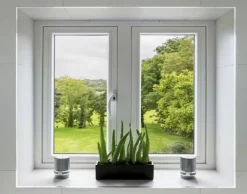 3 in 1 Fenêtre PVC deux cadres double ouvrant RAL 9016 ( L.: 160 cm x H.: 93 cm)- Fenêtre Pvc