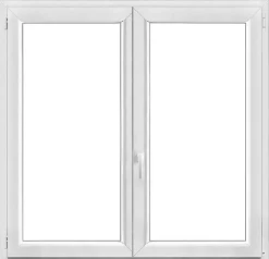 3 in 1 Fenêtre PVC deux cadres double ouvrant RAL 9016 ( L.: 160 cm x H.: 93 cm)- Fenêtre Pvc