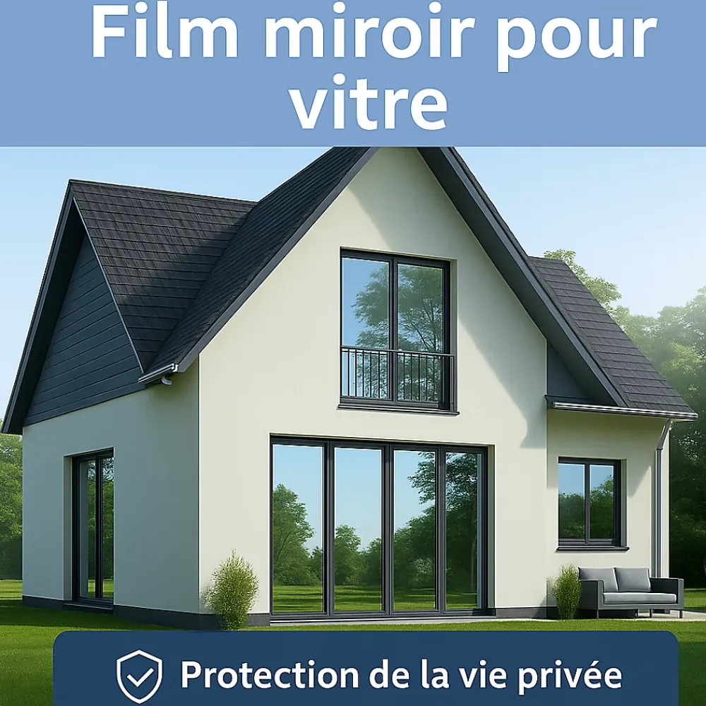 Ambiance Sticker Film adhésif miroir privatif pour fenêtre au mètre - Anti-Regard Anti-UV Anti-Chaleur - 90cmx4m- Film Occultant Pour Vitrage