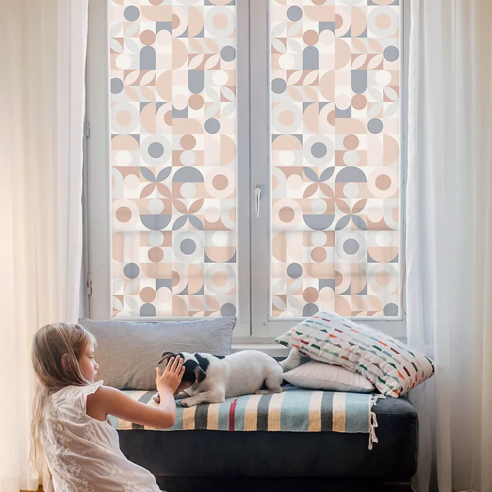 Wallfluent Film Occultant Pour Vitrage<Film décoratif pour vitre 100x146 cm de protection d'intimité Mosaïque Abstraite 1 rol.