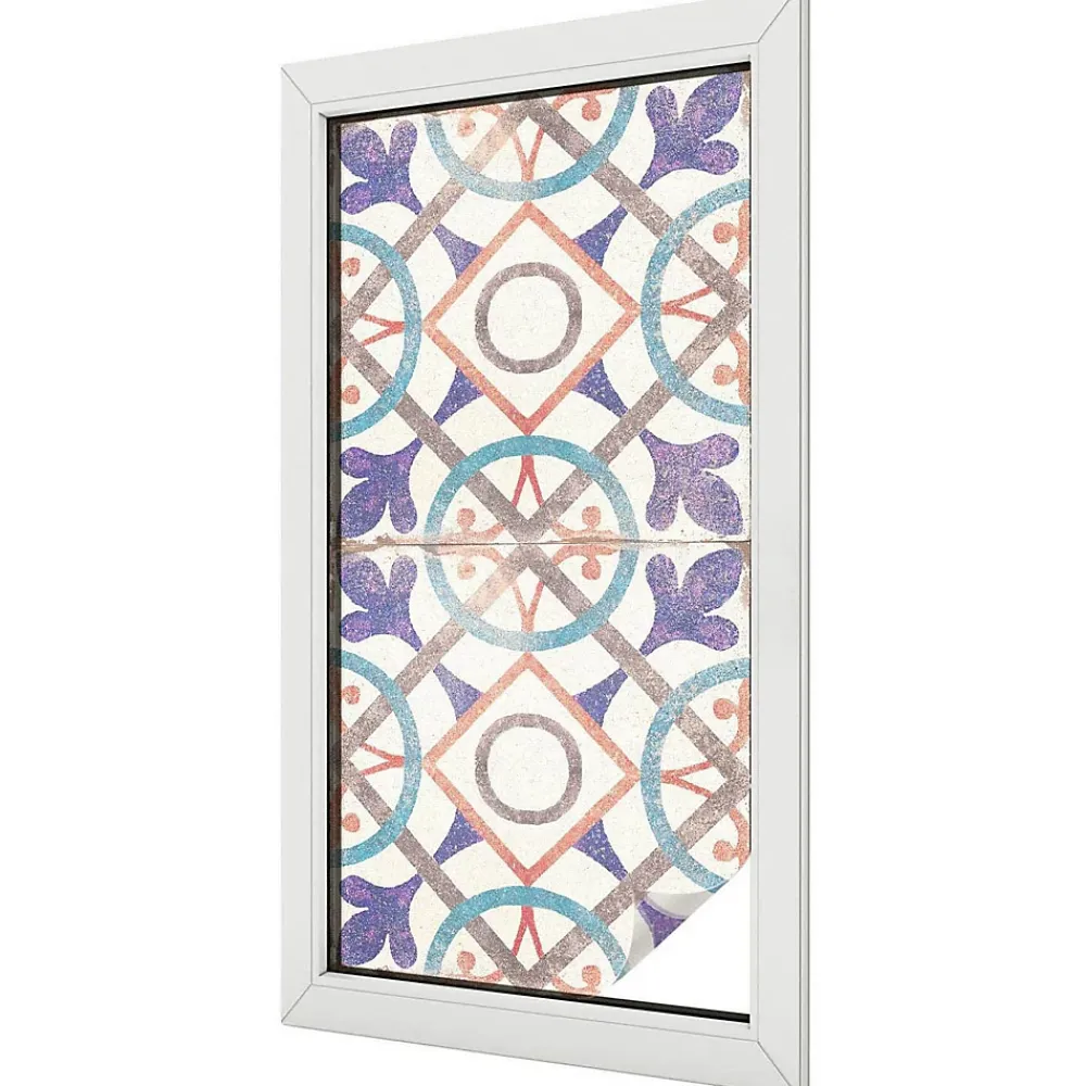 Wallfluent Film décoratif pour vitre 50x100 cm de protection d'intimité Mosaïques Colorées 1 rol.- Film Occultant Pour Vitrage