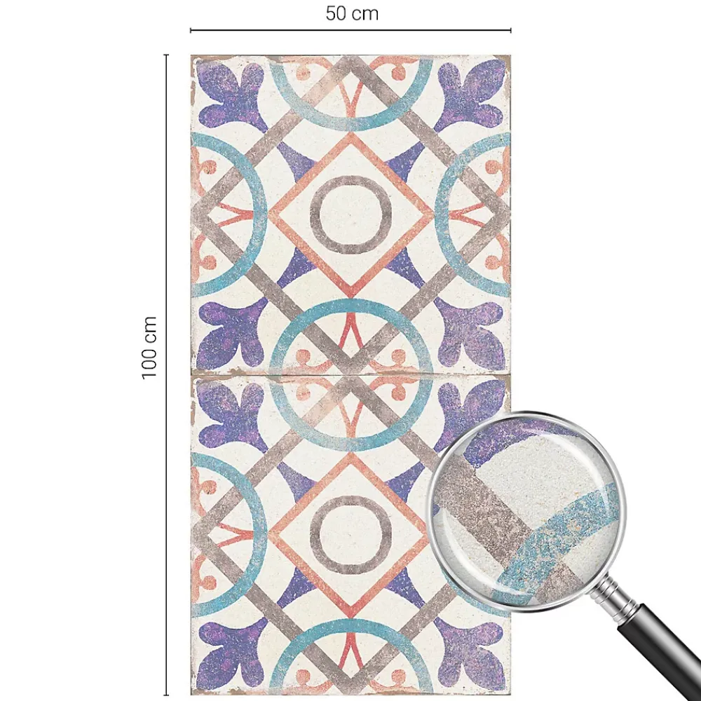 Wallfluent Film décoratif pour vitre 50x100 cm de protection d'intimité Mosaïques Colorées 1 rol.- Film Occultant Pour Vitrage