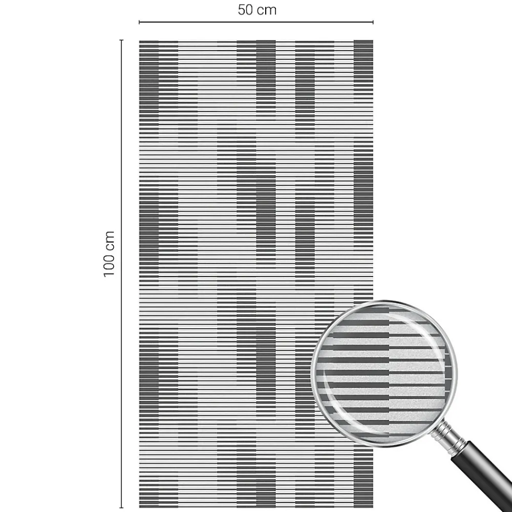 Wallfluent Film décoratif pour vitre 50x100 cm décoratif vitrail Grille Graphique 1 rol.- Film Occultant Pour Vitrage