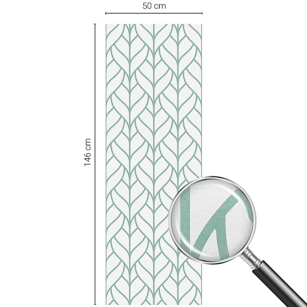 Wallfluent Film Occultant Pour Vitrage<Film décoratif pour vitre 50x146 cm Protège efficacement l'intimité Symétrie Des Plantes 1 rol.