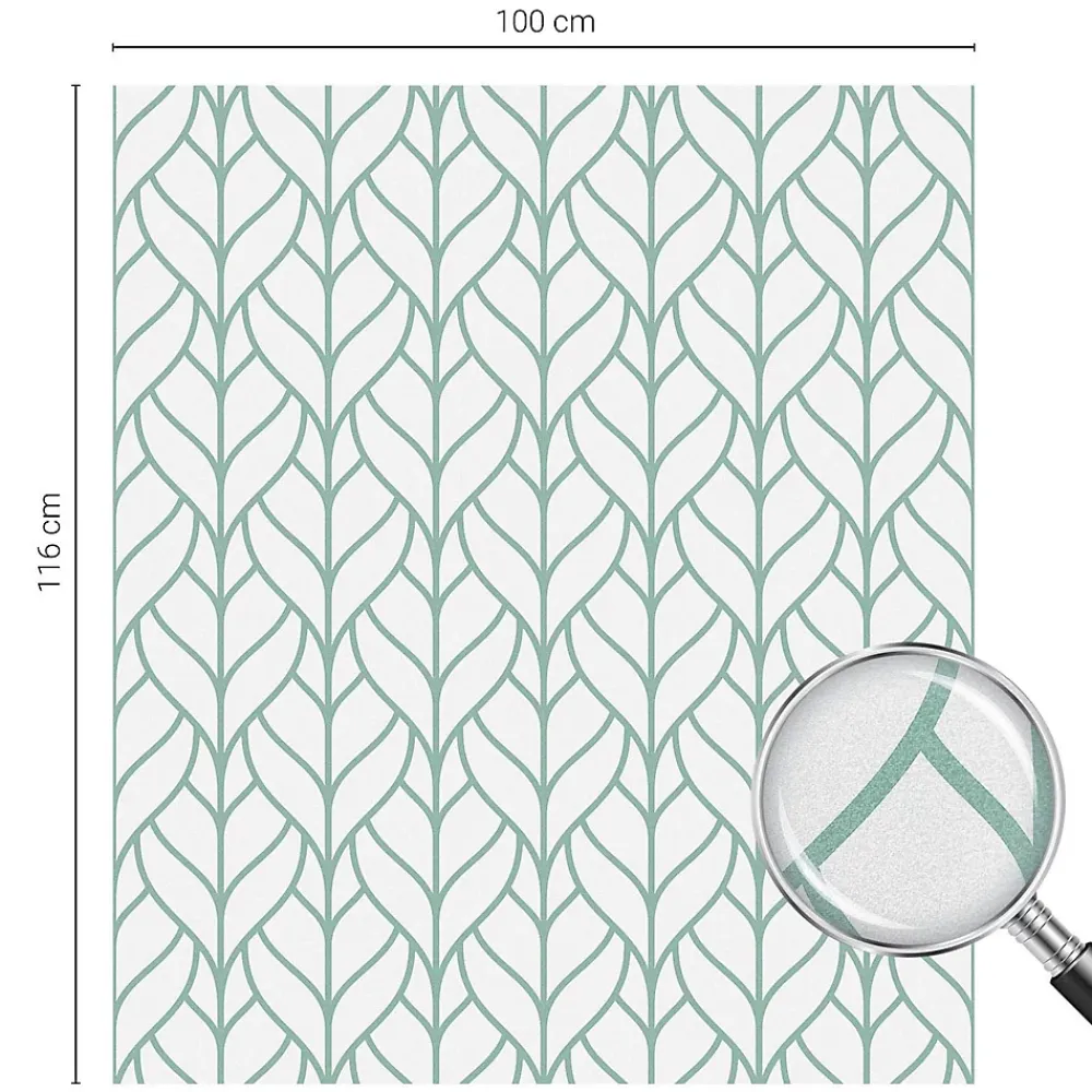 Wallfluent Film Occultant Pour Vitrage<Film décoratif pour vitre 100x116 cm Protège efficacement l'intimité Symétrie Des Plantes 1 rol.