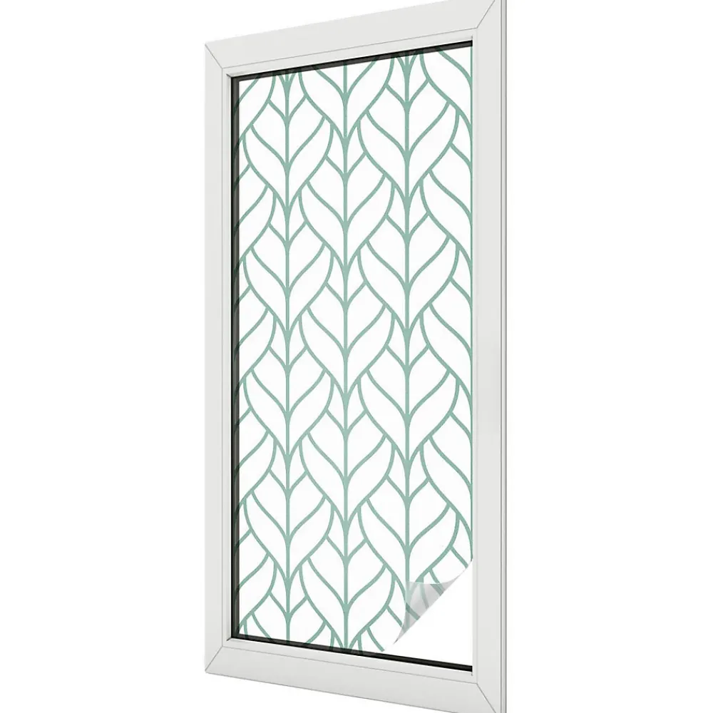 Wallfluent Film décoratif pour vitre 50x116 cm Protège efficacement l'intimité Symétrie Des Plantes 1 rol.- Film Occultant Pour Vitrage